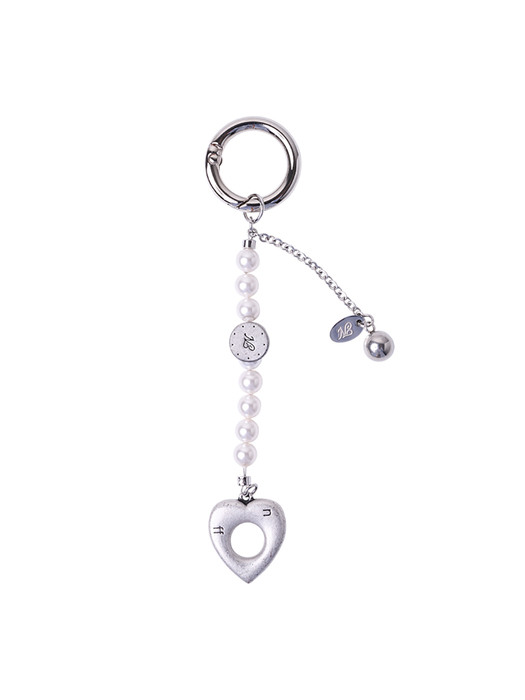 heart charm key ring