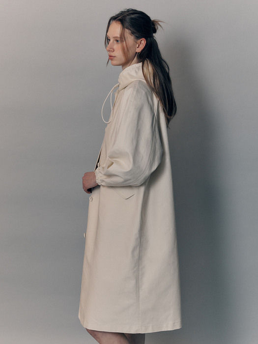 Cotton rain coat (Ivory)