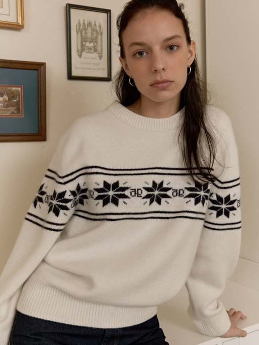 snowflake pullover - ivory