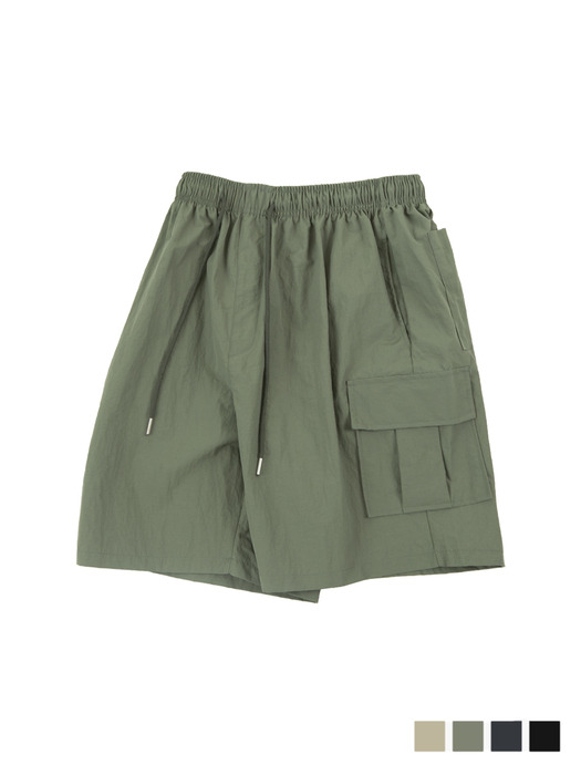 stone cago pocket banding shorts(4col)
