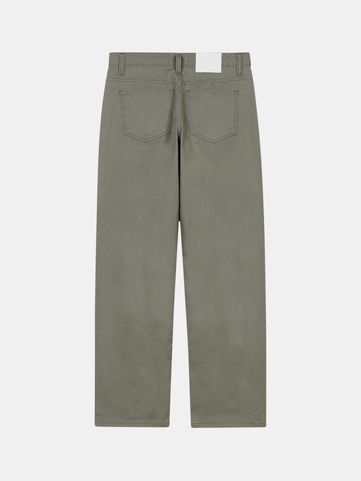 low-rise cotton pants (khaki)