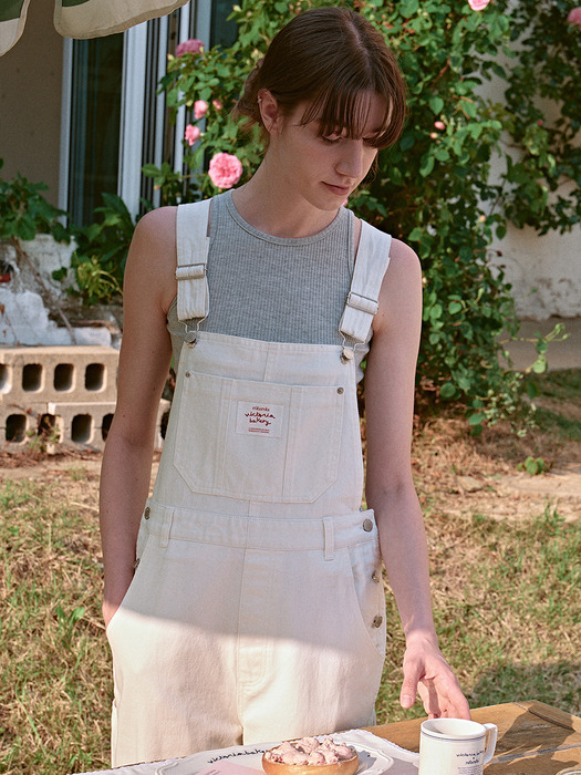 로라로라]ROLAROLA X VB DENIM OVERALL PANTS WHITE