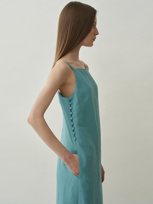 linen camisole dress (blue)