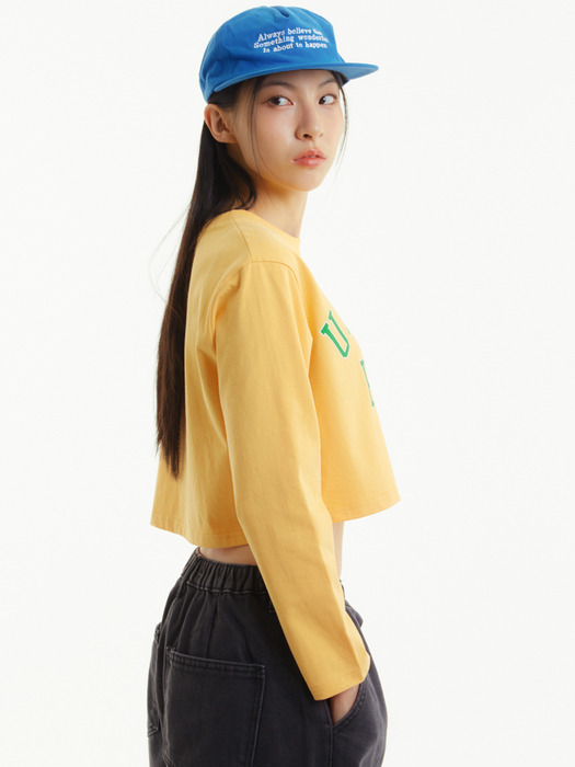 바시티 로고 크롭티 옐로우 _VARSITY LOGO CROP TEE YELLOW