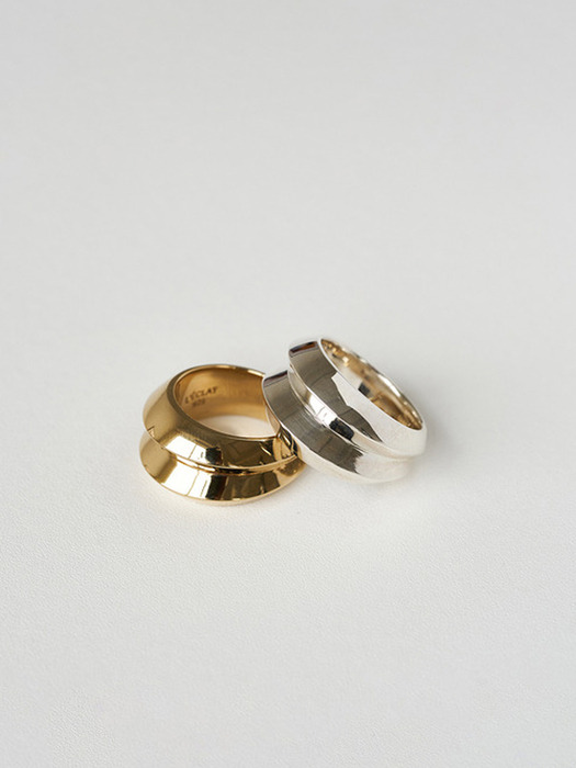 DOUBLE HILLOCK RING SILVER/VERMEIL