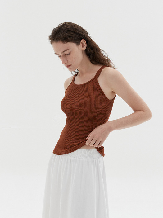 cotton normal sleeveless-brown