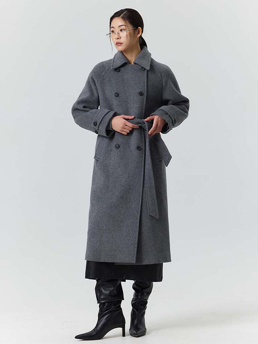 Double Balkan wool coat - Grey