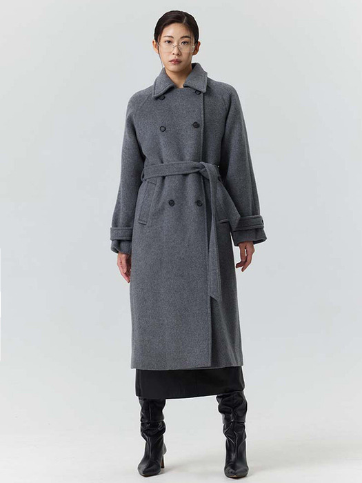 Double Balkan wool coat - Grey