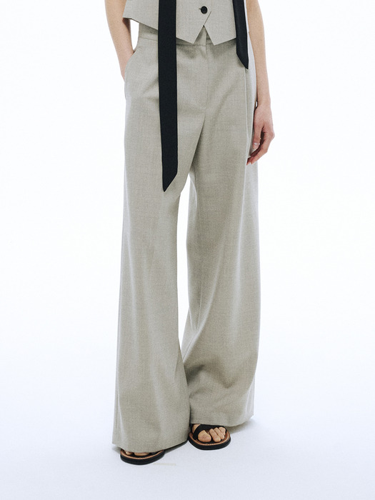 SUMMER WOOL CLASSIC WIDE PANTS_BEIGE