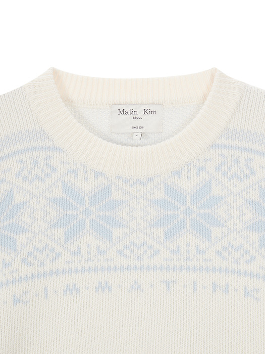 MATIN SNOWFLAKE KNIT SWEATER IN IVORY