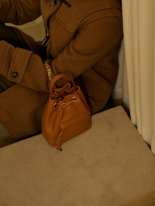 Chain bucket bag - Light brown
