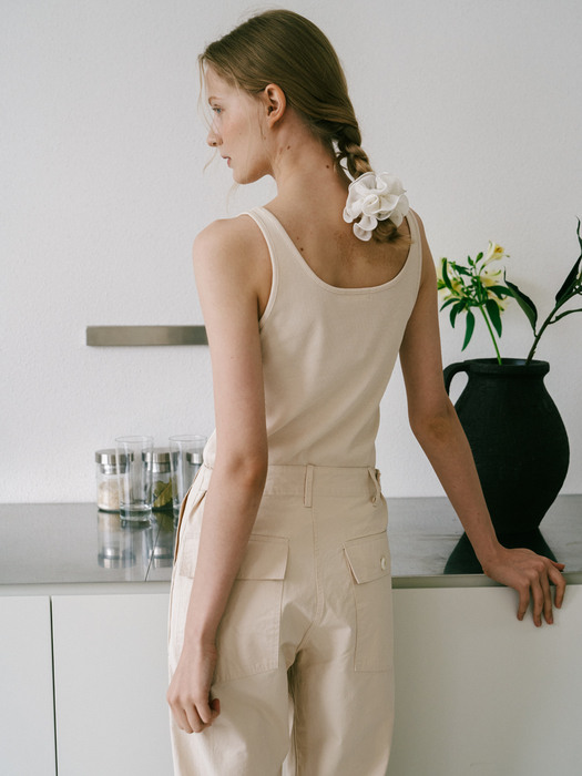 Cotton Sleeveless Top - Cream