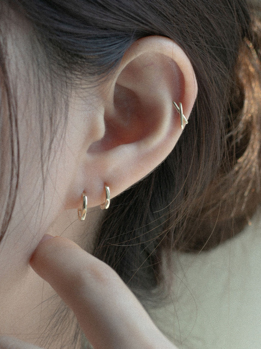 14k basic one touch ring earrings