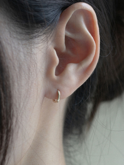 14k basic one touch ring earrings