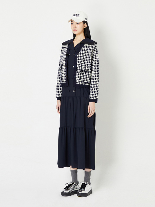 Hound Tooth Check Jacquard Knit Cardigan_LFWCS24100NYD