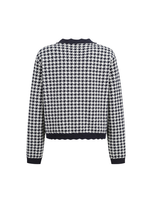 Hound Tooth Check Jacquard Knit Cardigan_LFWCS24100NYD