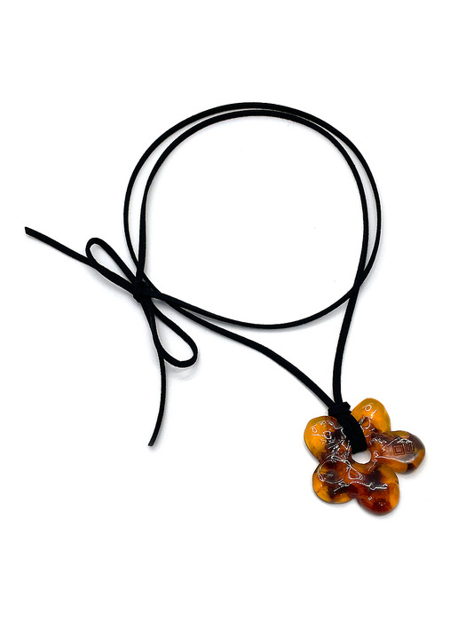 Acrylic Flower Necklace [Amber]