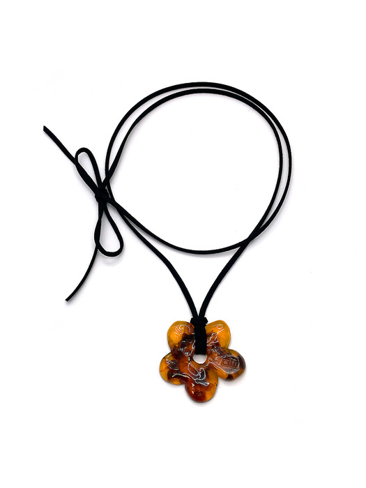 Acrylic Flower Necklace [Amber]