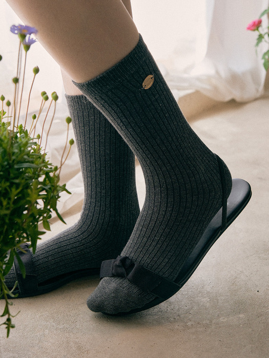 BASIC LOGO SOCKS CHARCOAL