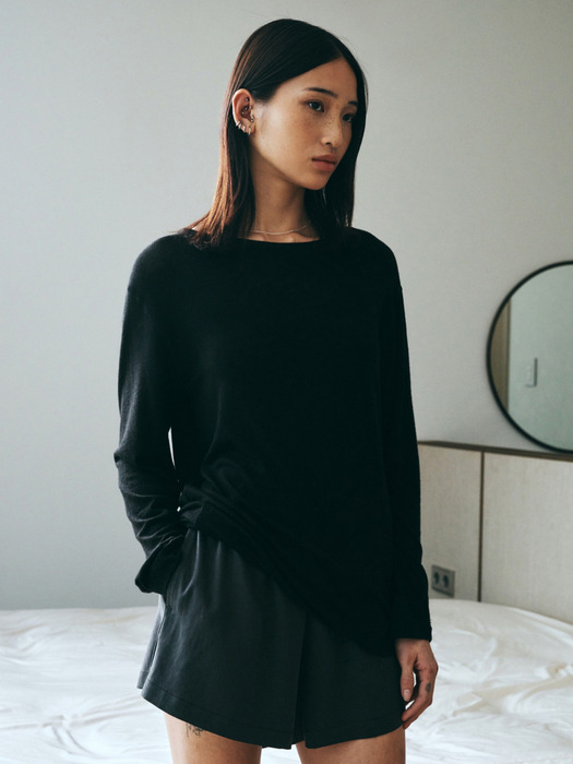 Soft Wool Essential T-Shirt (Black)