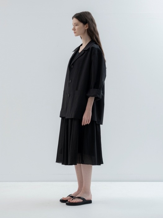 Cotton Linen Jacket(Black)