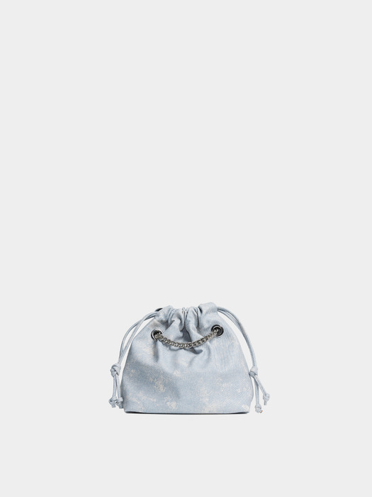 CH. MINI TRAWSTRING BAG, DENIM