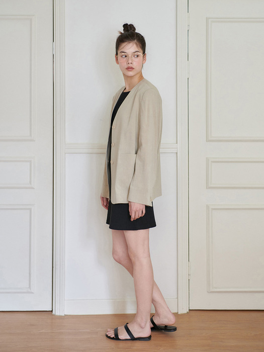 24N linen collarless minimal jacket [BE]