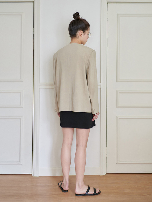 24N linen collarless minimal jacket [BE]