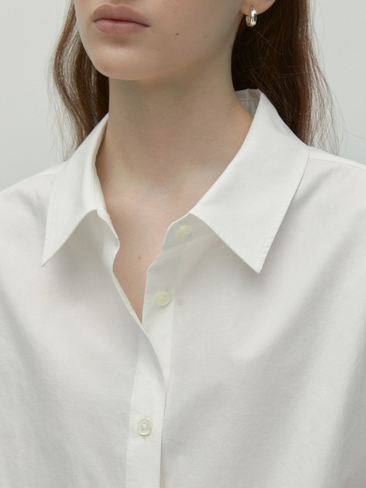 half sleeve overfit shirt - white