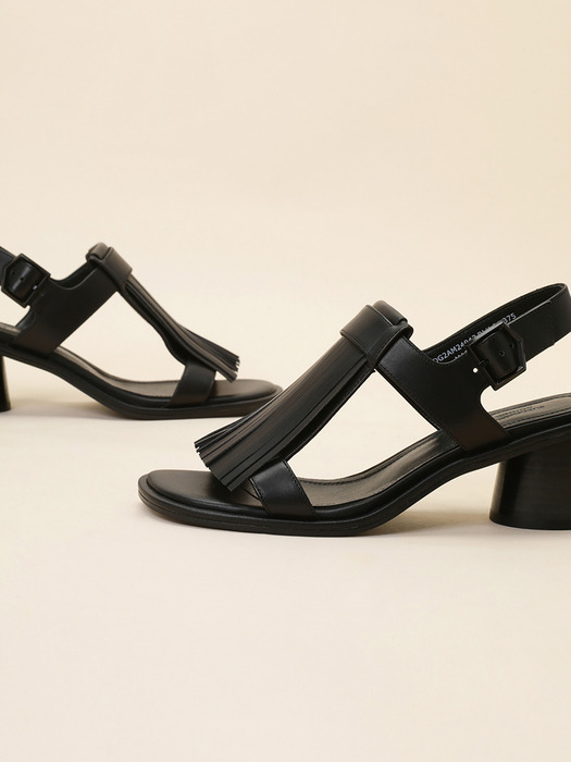 Slim tassel sandal(black)_DG2AM24043BLK