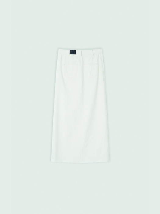 French maxi denim skirt - Ivory