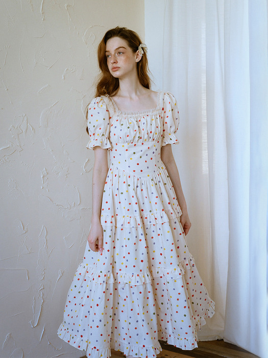 Cest_Colorful polka dot cake dress