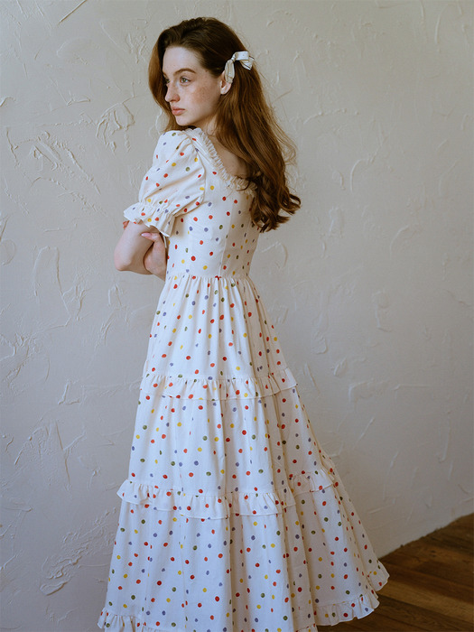 Cest_Colorful polka dot cake dress