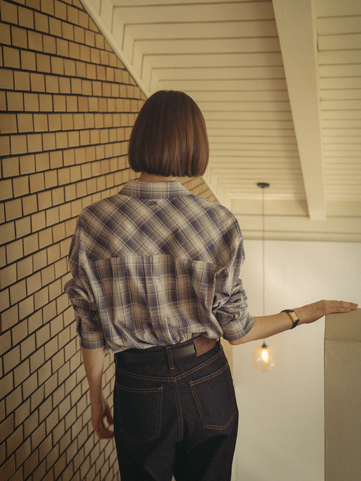 Check pocket point shirt_Blue