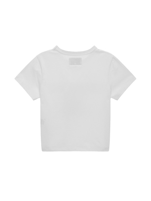 MATIN REVERSE PATCH LOGO CROP TOP IN WHITE