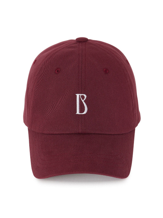 B Logo Wine Burgundy Ball Cap