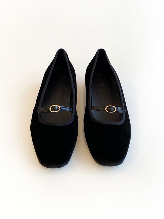 Ovrille velvet flat_Black 2cm ODR220244