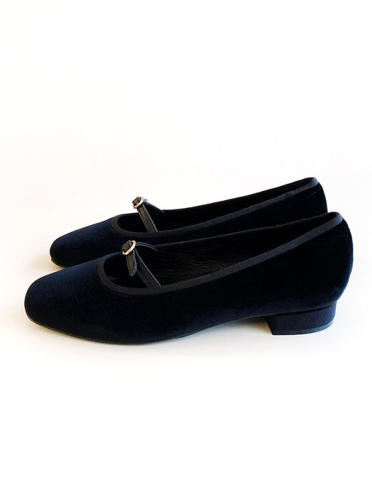 Ovrille velvet flat_Black 2cm ODR220244