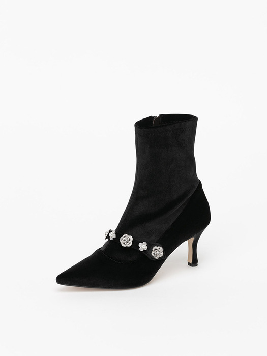 Pheonix Velvet Boots in BLACK VELVET