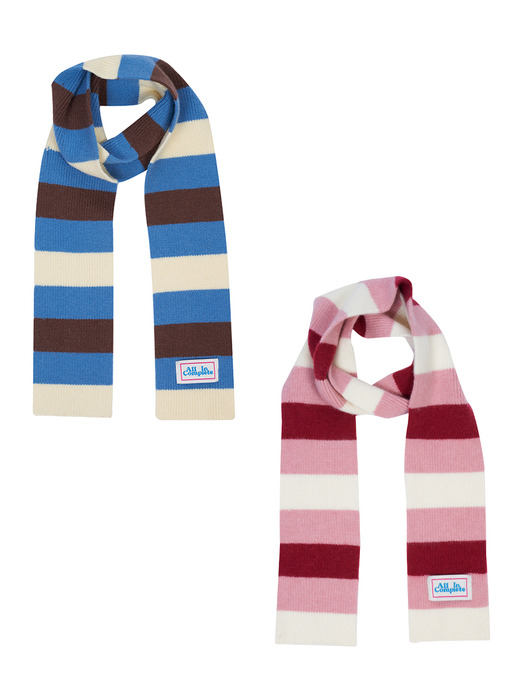 3 Stripe Knit Muffler (2 Colors)