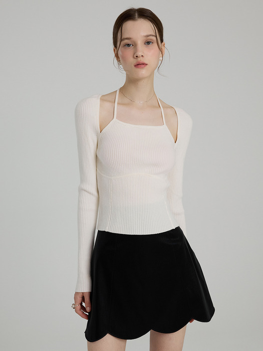 Halter Neck Knit_Cream