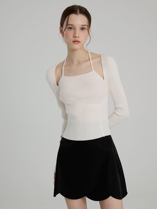 Halter Neck Knit_Cream