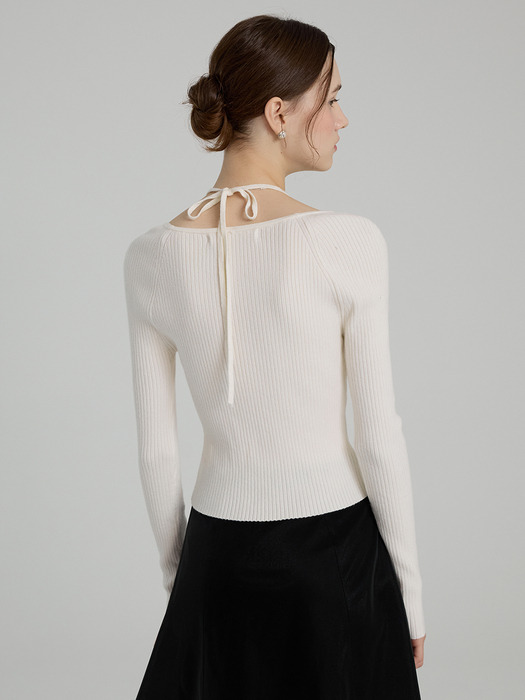 Halter Neck Knit_Cream