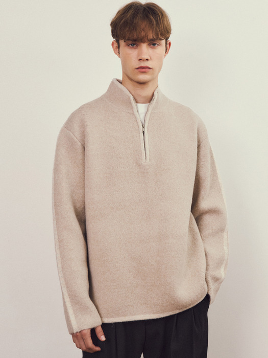 Always Aran Brushed Half Zip-Up Knit 3COLOR