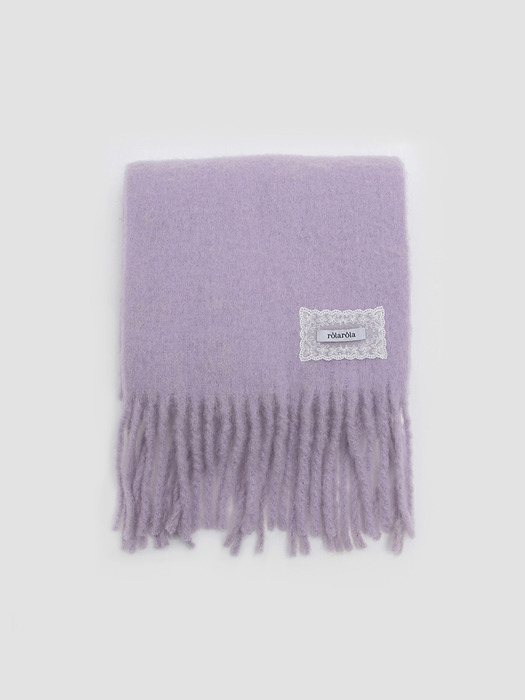 LACE LABEL HAIRY MUFFLER LAVENDER