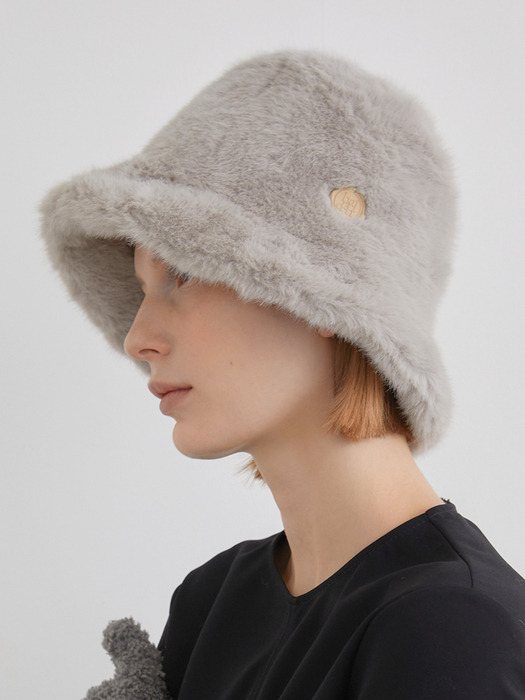 soft fur bucket hat (C065_grey)