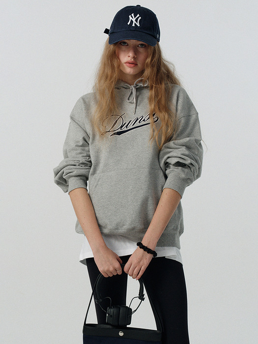 UNISEX PATCHED LOGO HOODIE MELANGE GREY_UDTS5A118G2