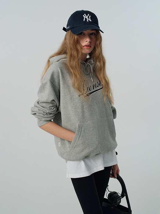 UNISEX PATCHED LOGO HOODIE MELANGE GREY_UDTS5A118G2