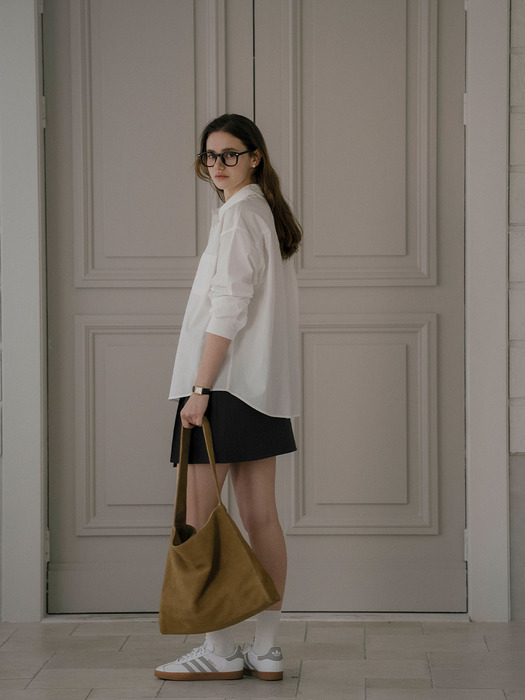Textured cotton string cotton shirt_Ivory - Image 2