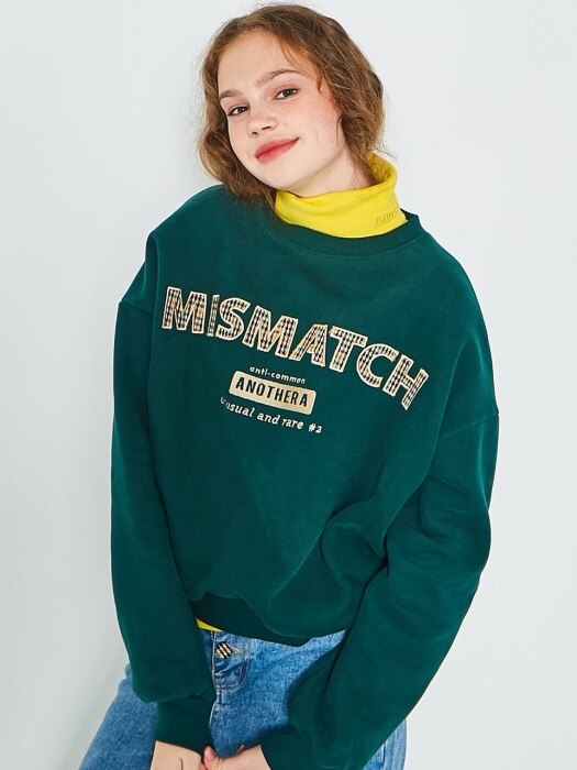 Mismatch crop sweatshirt [Green]